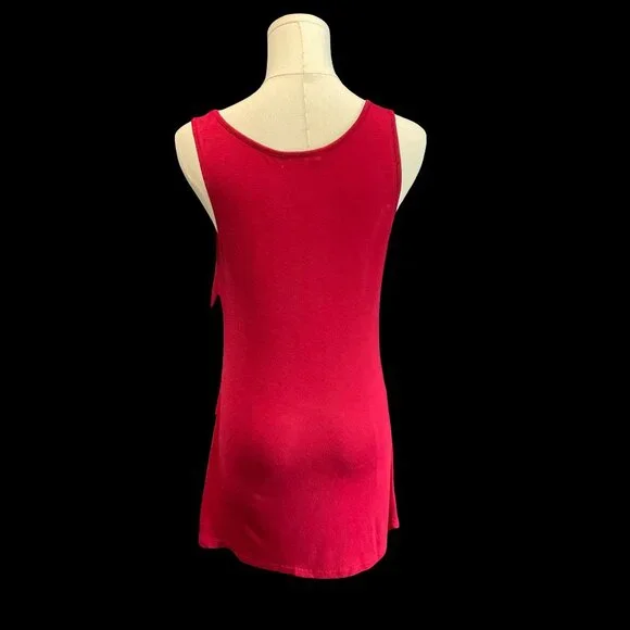 👗5/$25 - Red Ruffle Tank w/ Distressed Lace - Picture 4 of 4